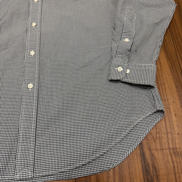 Vtg Ralph Lauren Long Sleeve Button Down Oxford Shirt Black Gingham Men Medium - Picture 6 of 14